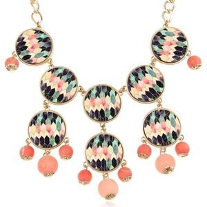 Gold and Natural Stone Boho Chunky Bubble Necklace